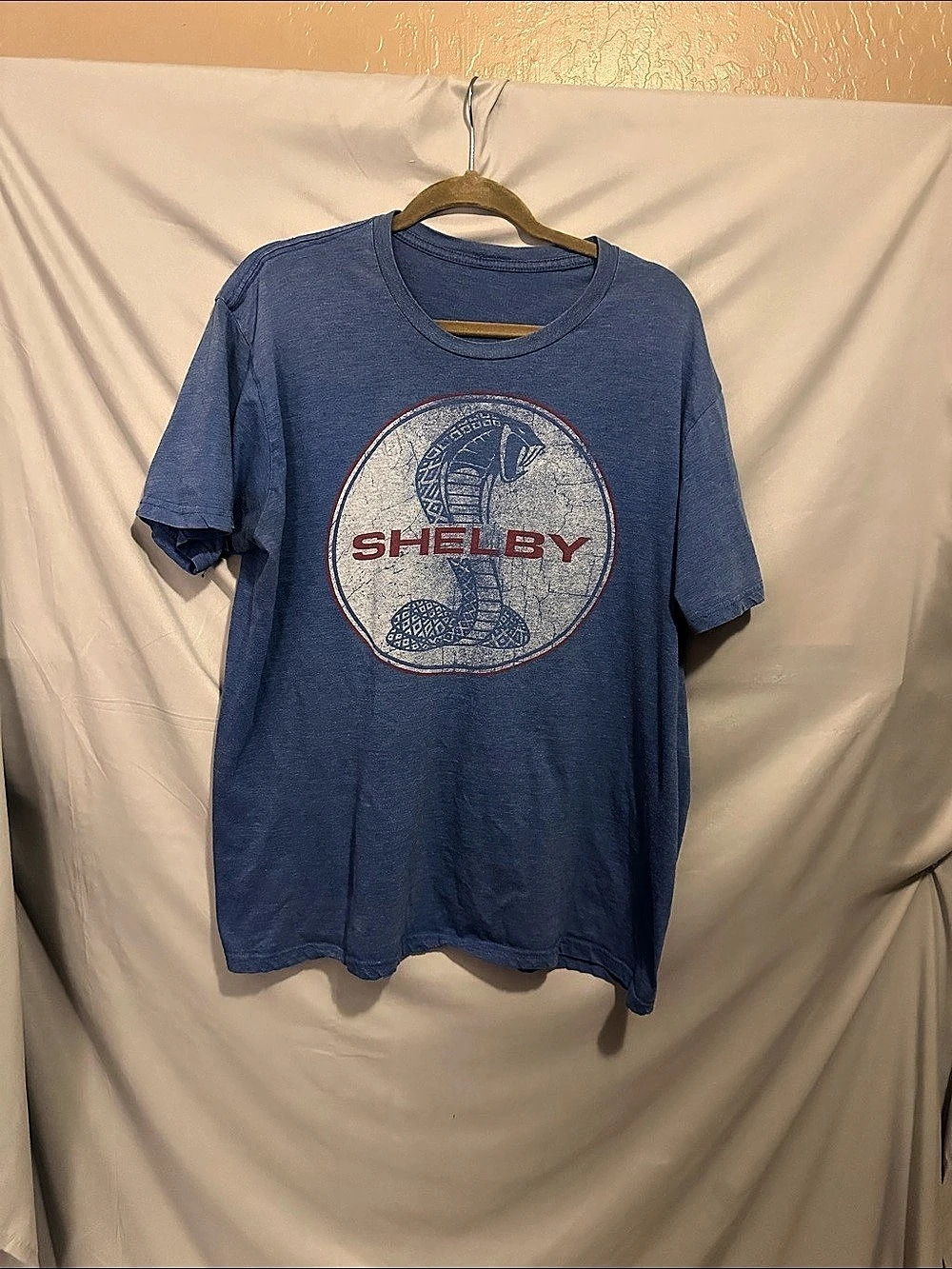 Shelby Cobra Circle Logo Graphic T-Shirt Blue